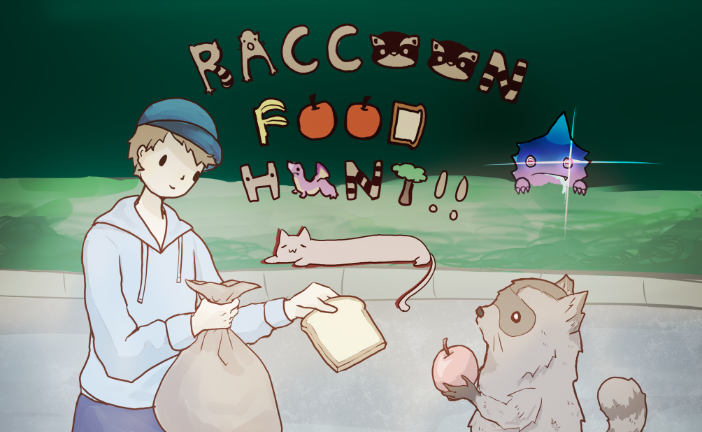 Racoon Food Hunt opening screen